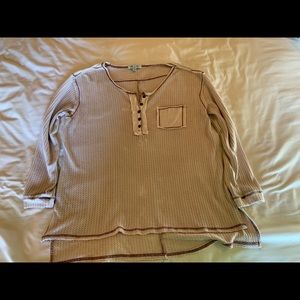 She + Sky distressed top